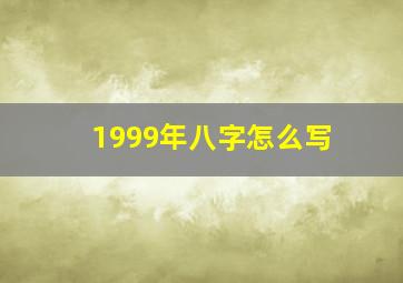 1999年八字怎么写