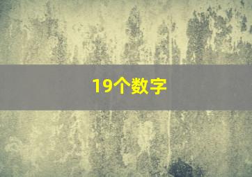 19个数字