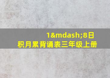 1—8日积月累背诵表三年级上册