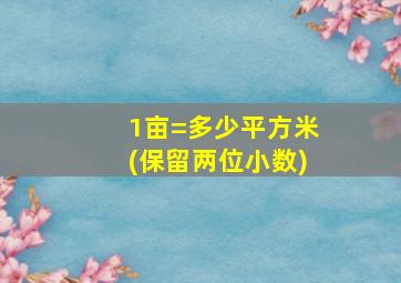 1亩=多少平方米(保留两位小数)