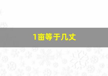 1亩等于几丈