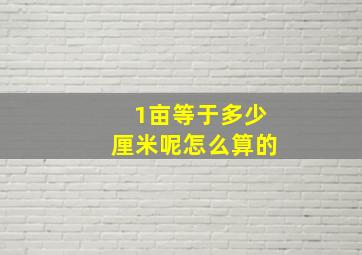 1亩等于多少厘米呢怎么算的