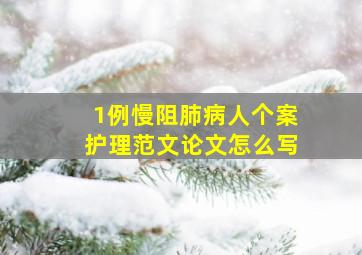 1例慢阻肺病人个案护理范文论文怎么写