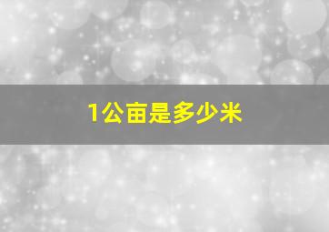 1公亩是多少米