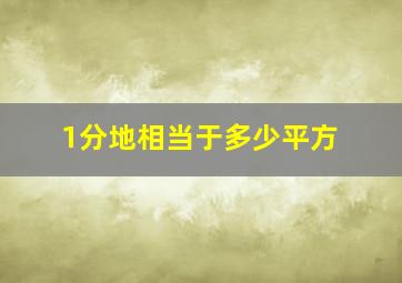 1分地相当于多少平方