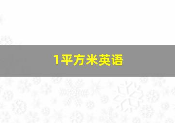 1平方米英语