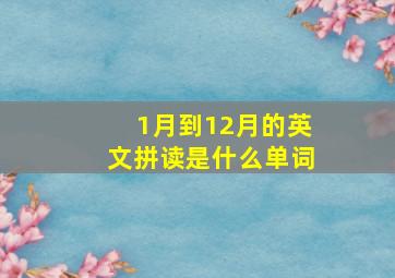 1月到12月的英文拼读是什么单词