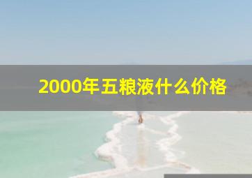 2000年五粮液什么价格