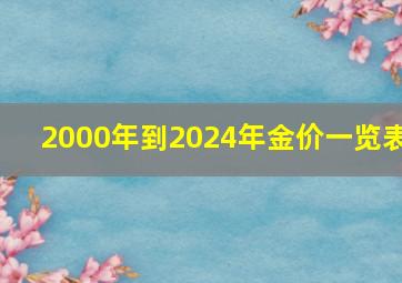 2000年到2024年金价一览表