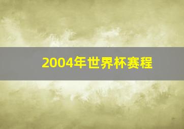 2004年世界杯赛程