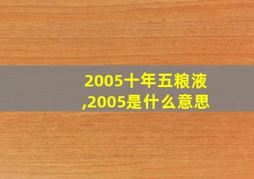 2005十年五粮液,2005是什么意思