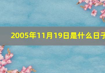 2005年11月19日是什么日子