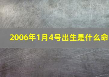 2006年1月4号出生是什么命