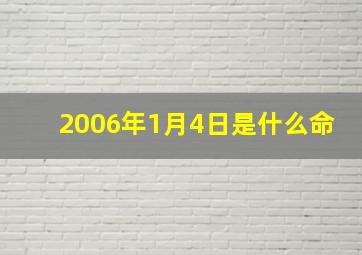 2006年1月4日是什么命