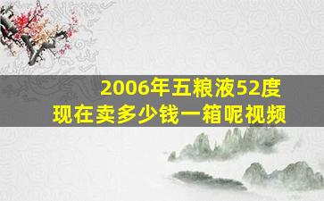 2006年五粮液52度现在卖多少钱一箱呢视频