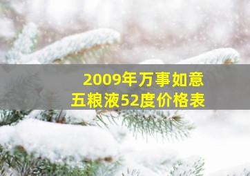 2009年万事如意五粮液52度价格表