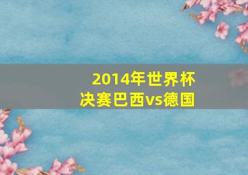 2014年世界杯决赛巴西vs德国