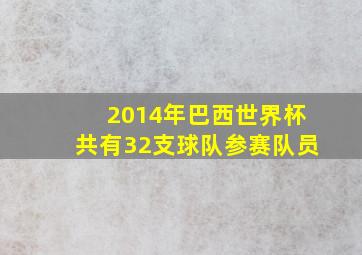 2014年巴西世界杯共有32支球队参赛队员