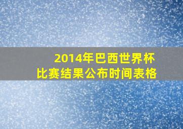 2014年巴西世界杯比赛结果公布时间表格