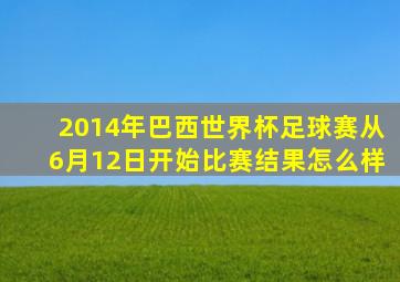 2014年巴西世界杯足球赛从6月12日开始比赛结果怎么样