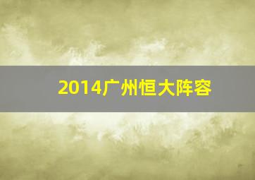 2014广州恒大阵容