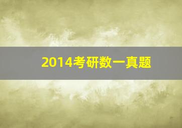 2014考研数一真题