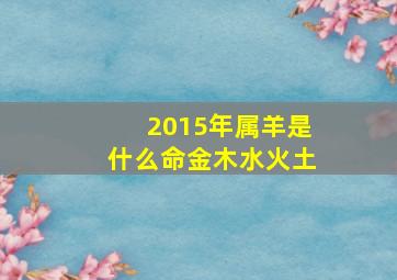 2015年属羊是什么命金木水火土