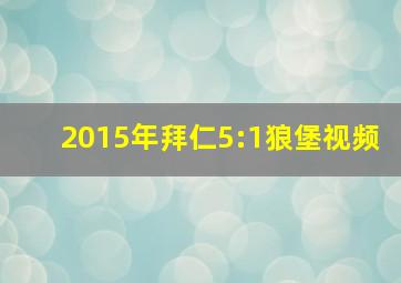 2015年拜仁5:1狼堡视频