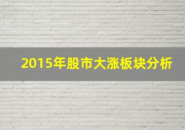 2015年股市大涨板块分析