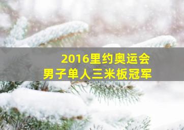 2016里约奥运会男子单人三米板冠军