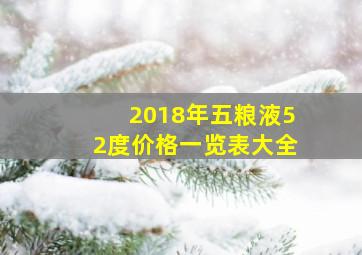 2018年五粮液52度价格一览表大全