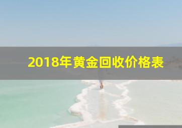 2018年黄金回收价格表