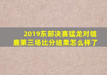 2019东部决赛猛龙对雄鹿第三场比分结果怎么样了