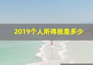 2019个人所得税是多少