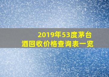 2019年53度茅台酒回收价格查询表一览