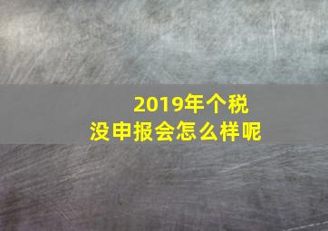 2019年个税没申报会怎么样呢