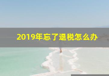 2019年忘了退税怎么办