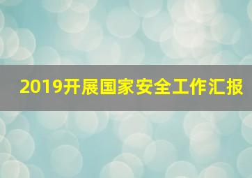 2019开展国家安全工作汇报