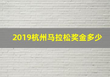 2019杭州马拉松奖金多少