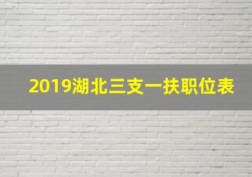 2019湖北三支一扶职位表