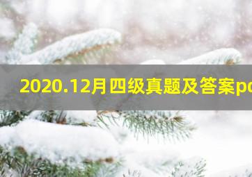 2020.12月四级真题及答案pdf