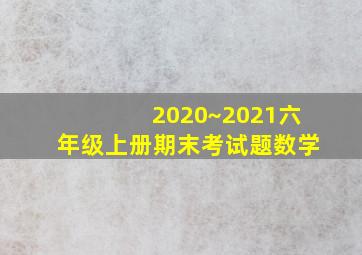 2020~2021六年级上册期末考试题数学