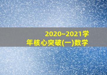 2020~2021学年核心突破(一)数学