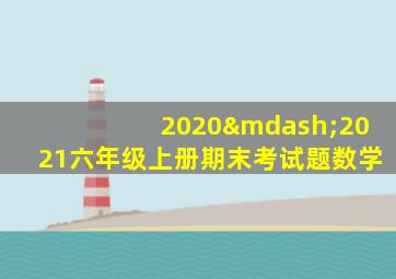 2020—2021六年级上册期末考试题数学