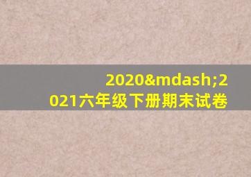 2020—2021六年级下册期末试卷