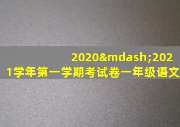 2020—2021学年第一学期考试卷一年级语文