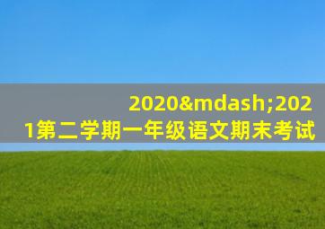 2020—2021第二学期一年级语文期末考试