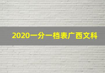 2020一分一档表广西文科