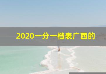 2020一分一档表广西的