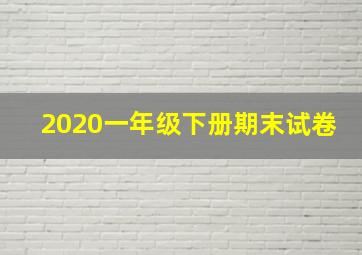 2020一年级下册期末试卷